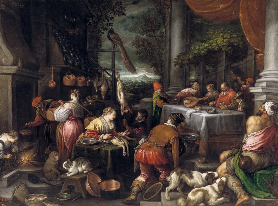 El rico Epulón y el pobre Lázaro (1570)<br/>Leandro Bassano El rico Epulón y el pobre Lázaro por Leandro Bassano